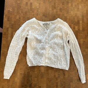 Sezane Cardigan White Size Small